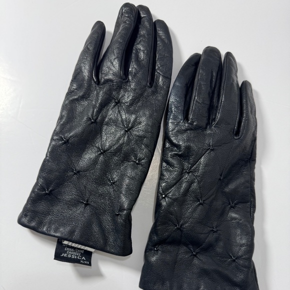 Jessica Leather Gloves Size 8 Black Genuine Leather Therma-Last Insulation - Picture 1 of 6